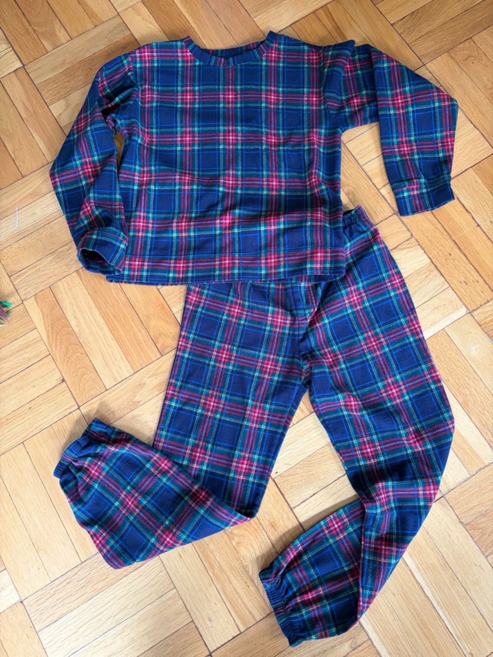 GAP Kids Sz. 12 Plaid Pajama Set - Blue & Red, Green. Unisex. Cabincore. Tartan